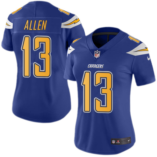 Women's Limited Keenan Allen Nike Jersey Electric Blue - #13 Rush NFL Los Angeles Chargers